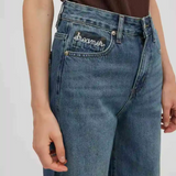 Jeans DREAMER mit weitem Bein und Stickerei