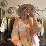 Grober Farbblock-Cardigan MAJA