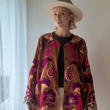 Weite Velvet Jacke FLOWER