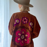 Weite Velvet Jacke FLOWER
