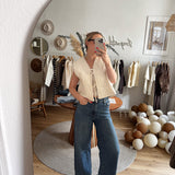 Jeans DREAMER mit weitem Bein und Stickerei