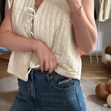 Jeans DREAMER mit weitem Bein und Stickerei