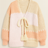Grober Farbblock-Cardigan MAJA