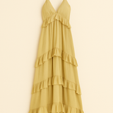 Lockeres Volant Kleid RUST